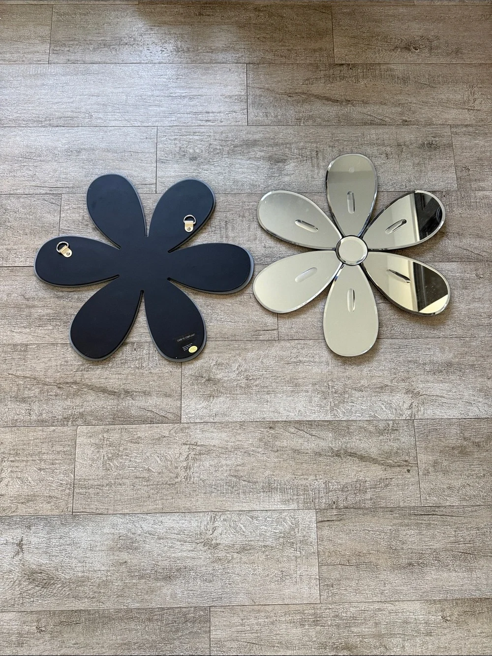 Pottery Barn Kids Daisy Petal Wall Mirrors - Black & Silver